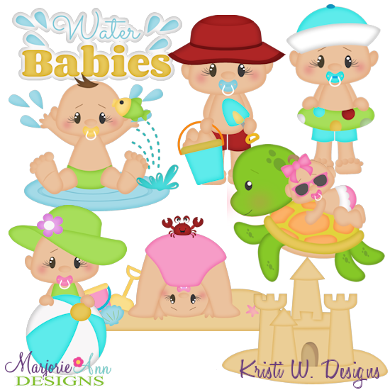 Beach Babies SVG Cutting Files Includes Clipart - Click Image to Close